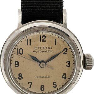Vintage Eterna 17 Jewel Ladies Bumper Automatic Wristwatch 1034H Stainless Steel